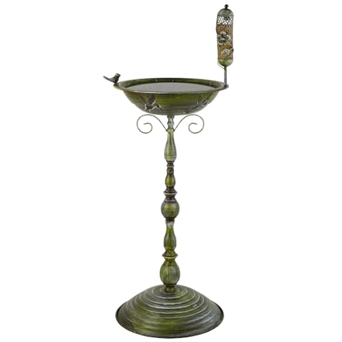 VEWOGARDEN Conjunto de banho de pássaros com pedestal de 94 cm para uso externo, conjunto de banho e