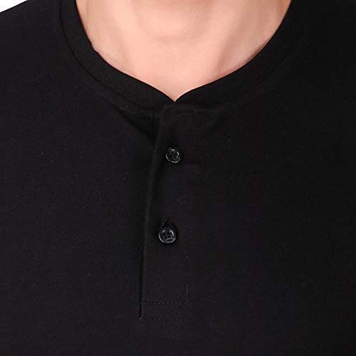 Image of Men's Casual V-Neck Front Button T-Shirt Pack of 4