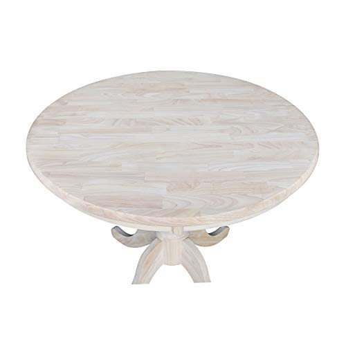 International Concepts 36" Round Top Pedestal Dining Table, Unfinished #TOP2