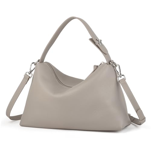 Image of DONNAIN Premium Full-Grained Leather Crossbody Bags for Women, Slouchy Shoulder Bag with Adjustable Strap and Tote Handbag