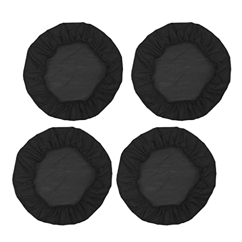 non-brand 4 Pedazos Funda de Asiento para Silla de Comedor de Material Ploiéster Duradero - 4 Piezas, Negro, 35cm