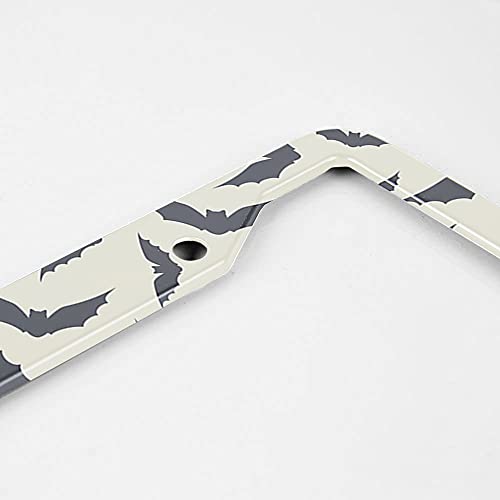 Beabes Evil Bat License Plate Frame Halloween Pattern Bats Gothic Style Novelty License Plate Frame Black License Plate Cover Car Tag Holder Metal License Plate Frame For Us Vehicles Standard #TOP2