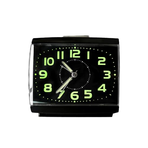 UOAESR Glow In The Dark Alarm Clock, Loud Alarm Clocks Bedside, Silent Glow Alarm Clock, Battery Alarms Clock, Square Quartz Alarm Clocks, Bedrooms Table Clocks, Ideal Xmas Gifts for Kids & Seniors