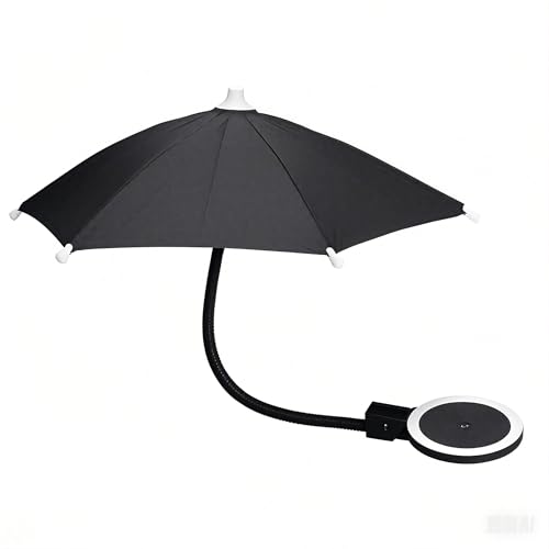 Magnetic Phone Sun Shade Umbrella Universal Anti Glare Sun Blocker Cover for Outdoor Beach Pool TikTok YouTube Video Watching Phone Sun Shield Accessory (Black)
