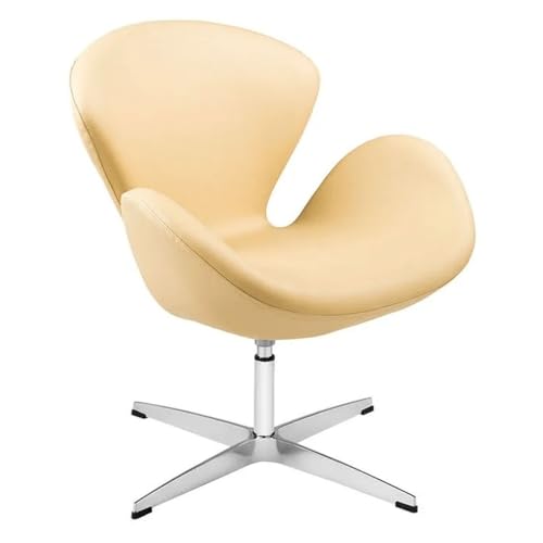 Image of Modern Swivel Lounge Chair with Hydraulic Lift for Home Office Hotel Cafe (Light Beige)