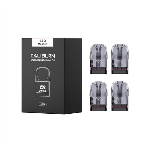 Original U'well Caliburn G3 Pod Cartucho malla 2,5 ML 0,6ohm 25 W recarga lateral de la bobina para el Kit Caliburn G3/G3 ECO/GK3/GK3 TENET/Caliburn G3 Lite/G3 Pro Kit 4 unids/paquete - No Nicotine