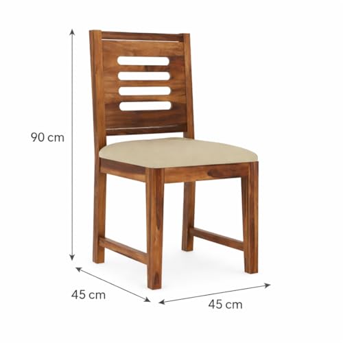 Image of Varsha Furniture Solid Sheesham Wood Dining Chair for Dining Room Set of 2 | Wooden Study Chairs | Multipurpose Chair Made with Indian Sheesham Wood | Pre-Assembled - (Honey Finish)