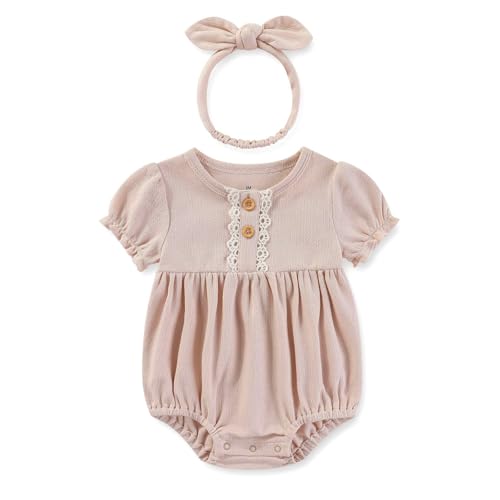 JiAmy Baby Bodysuit Set, Baumwoll-Kurzarm-Westen für Neugeborene,...