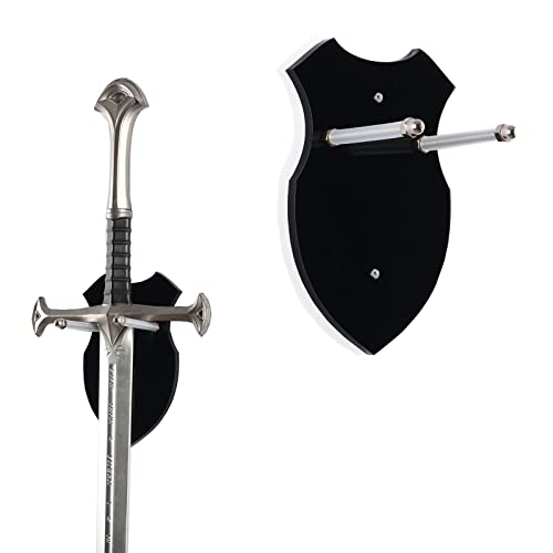 HHUXIUE Wall mounted sword rack sword stant axe holder wall mounted display rack single sword vertical wall mounted general sword rack?sword wall mount?sword stand(black 1 set)