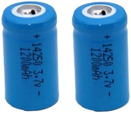WANGHBWM 3.7V 1200mAh 14250 Rechar Button Top Large Capacity for,LED,Mini Fans etc. 2Pcs - 1