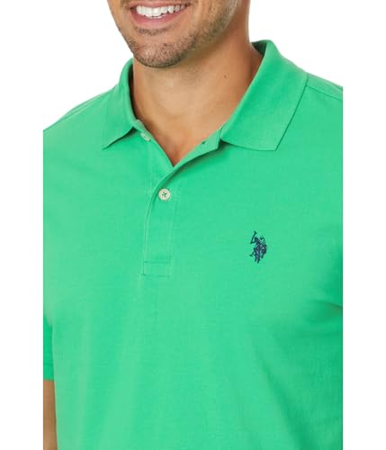 Image of U.S. POLO ASSN. Men Cotton Regular Fit Solid Polo With Small Pony | Two-Button Closure Pique Polo Shirt, Summer Fashion Golf Shirt