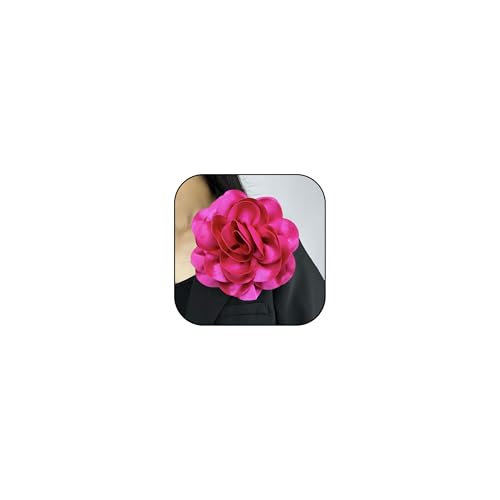 Image of Brooches for Women Large Light Blue Camellia Flower Denim Lapel Pins Wedding Party Promance Dance Dress Clothes Costume Jewelry Christmas Stocking Stuffers