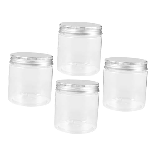 Abaodam 4 Piezas Frascos contenedores de muestra envases de manteca corporal tarros de miel mini tarros con tapas tarros de cristal contenedor de loción aluminio Transparent