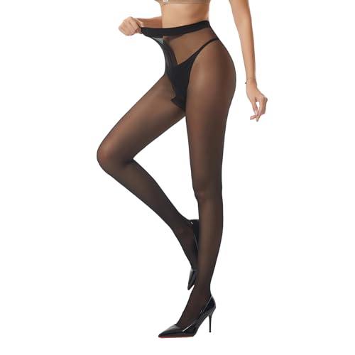 Image of Back Seam Pantyhose for Women High Waist Sheer Seamed Tights Sexy Stockings