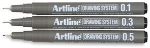 Artline Drawing Pens - Drawing Pens, Set Of 3 #TOP1