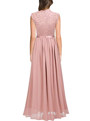 Image of Miusol Women's Formal Sleeveless Floral Lace Bridesmaid Party Maxi Dress