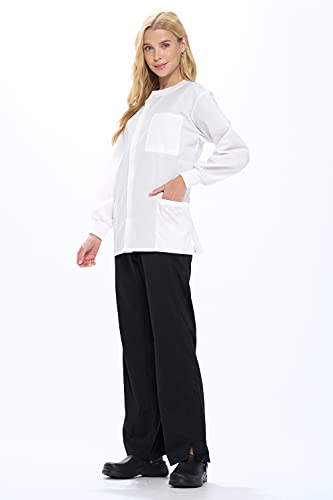 Natural Uniforms Warm Up Scrub Jacket-White-3X-Large
