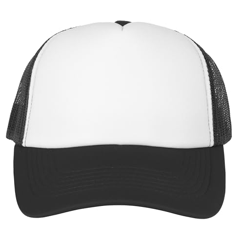 Image of Gelante 12 Pcs Sublimation Blank Trucker Hats - 5 Panel Mesh Snapback Baseball Cap Bulk
