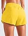 CRZ YOGA Women's High Waisted Running Shorts Mesh Liner - 3'' Dolphin Quick Dry Athletic Gym Track Workout Shorts Zip Pocket High Visibility Yellow Medium