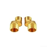 Hosrivae Alcachofa de ducha de pie con válvula de ángulo ajustable para baño y cocina, adaptador de grifo de acero inoxidable y latón, acabado dorado (2 P(HEAVIER STYLE)