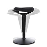 Comix Wobble Stool with Adjustable Height of 57-72 cm.Desk Stool with a Non-slip Standing Surface,100% Recyclable Material,Suitable for Home and Office(Black)