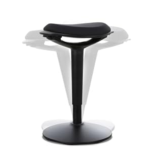 Comix Ergonomischer bürohocker mit Schwingeffekt,Stehhocker mit 57-72cm Höhenverstellung. Hocker mit Rutschhemmender Standfläche, aus Recycelbarem Material,Geeignet für Zuhause und Büro（schwarz）