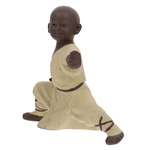 Sculpture thé pet moine mignon statue bouddha miniature en céramique traditionnelle