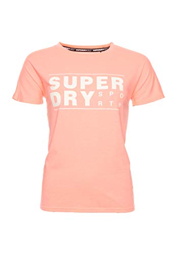 T-shirt Core Sport Superdry femme corail phosphorescent taille XS