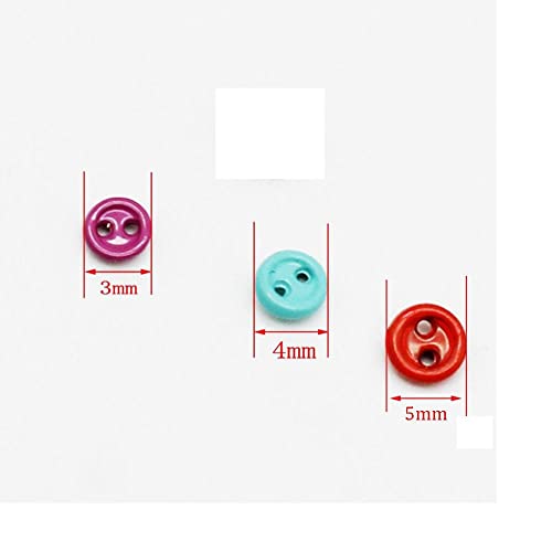 Mini Doll Buttons Bjd Buttons,50Pcs 3Mm 4Mm Mini Buttons For Diy Doll Clothes 2 Holes Sewing Buttons Card Making(3Mm,Multicolor) #TOP2