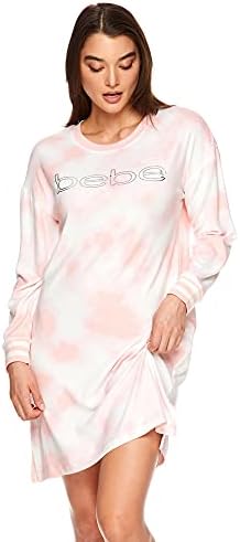 bebe Womens Long Sleeve Nightgown 