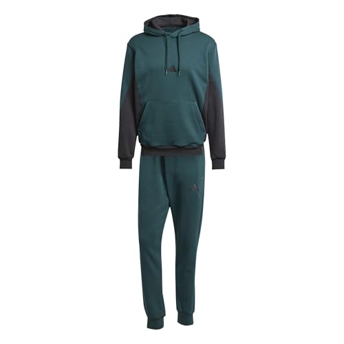 Survêtement adidas m FL CB HD TS en molleton doux et capuche ajustable gris