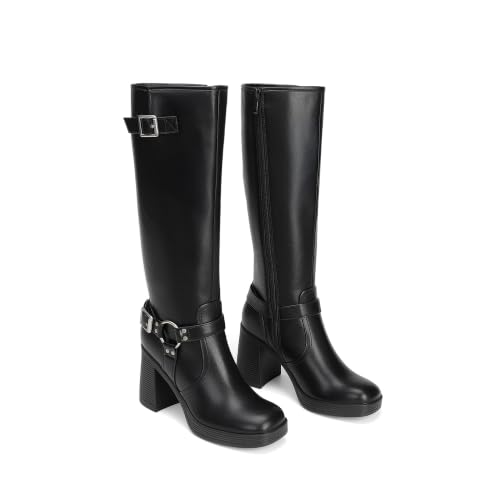 DREAM PAIRS Women's Platform Chunky Knee High Boots,Black,9 - image 5