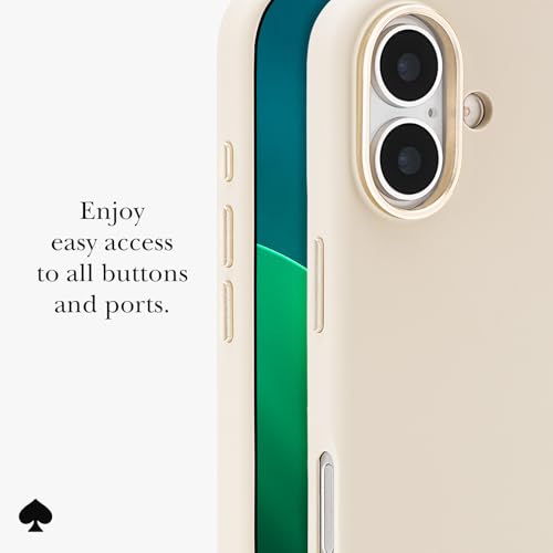 Image of kate spade new york iPhone 17 Case - Icon Perfect Beige | Compatible with MagSafe - Lightweight Designer Case for iPhone 17 with Anti-Scratch Coating and Smooth Silicone Design