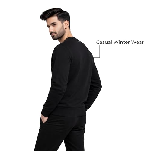 Image of MANE AND MINI Men's Fleece Crew Neck Full Sleeves Sweatshirt