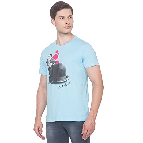 Image of Spykar Men's Printed Slim Fit T-Shirt