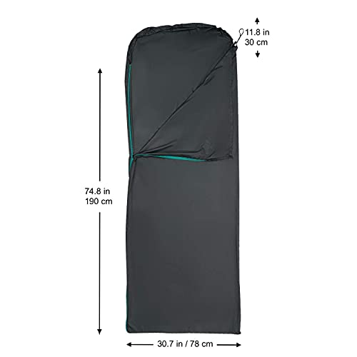Fe Active Sleeping Bag Liner, Sleeping Bag Liner With Drawstring Hood & Dual Slider Zipper, Camping Blanket For Winter Sleeping Bag, Camping Bed Or Travel Blanket, Designed In California, Usa #TOP2