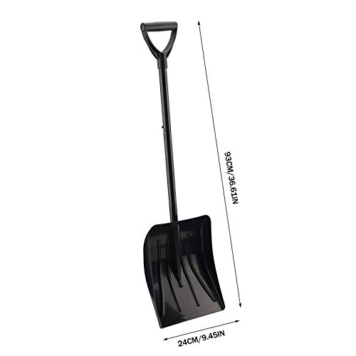 Snow Shovel Metal, Snow Shovel Metal Blade Fiberglass Handle, Winter Telescopic Snow Shovel Multifunctional Portable Snow Shovel, Great to Clear Snow, Tidy Up The Courtyard (Black)