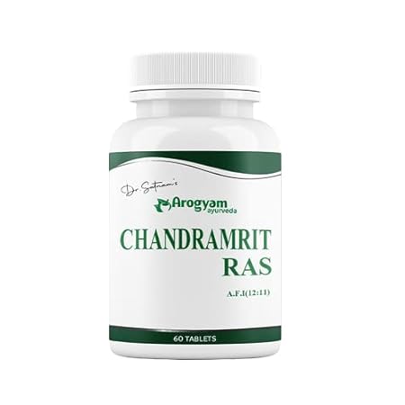 AROGYAM Chandramrit Ras Tablets, Ayurveda Herbal Medicine, Ayurvedic Chandramrit Ras Medicine (60 Tablets)