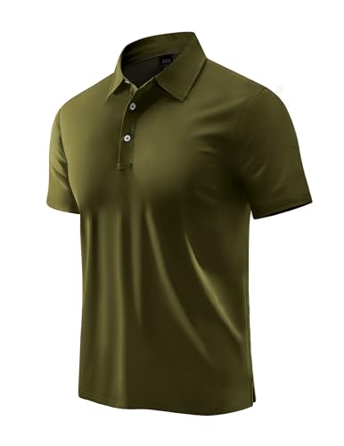 Image of MIER Polo Shirts for Men Short Sleeve Dry Fit Performance Golf Tennis Active Collared Shirts, UPF 50+ Sun Protection