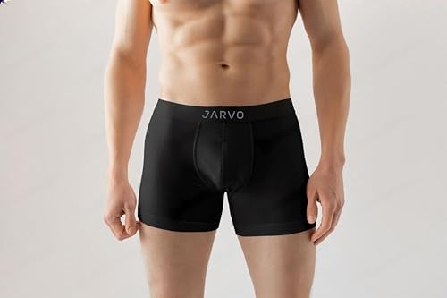 Image of JARVO Men's Nylon Regular Fit Solid Antibacterial Trunks (Pack of 3)