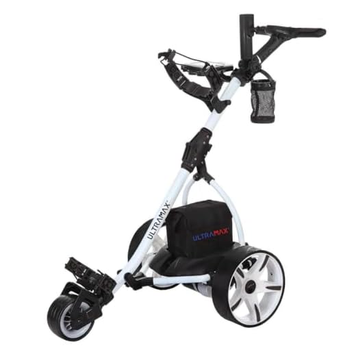 Ultramax Electric Golf Trolley with 36 Hole Lithium Battery & Charger | £100 Free Accessories | 9 Speed Control | Auto Distance | Lightweight Foldable Aluminium
