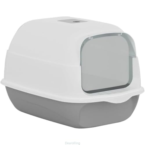 Dearolling猫 トイレ 密閉型猫トイレ フード付き 猫 システムトイレ 猫トイレ 蓋付き 大型猫砂トレイ 取り外し可能猫トイレ 取り外し可能な子猫トイレ 屋内猫用 子猫用 快適ワイド カラー 本体セット 多頭飼育 猫砂 システムトイレ 排泄 大きめ