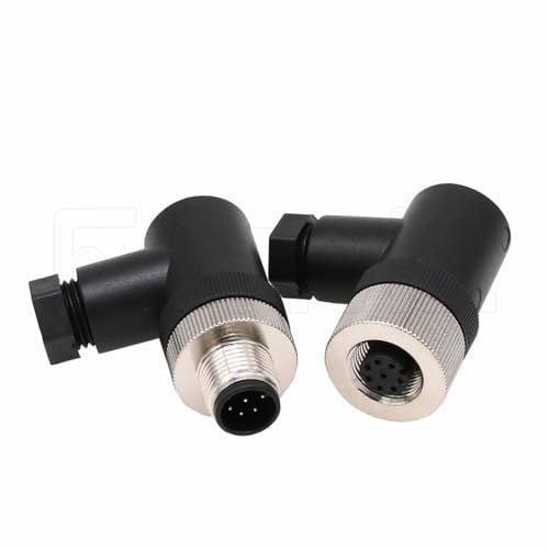 Image of M12 8 Pin Male & Female A Code Sensor Aviation Plug Industrial Circular Connector Waterproof IP67 Right Angle 12mm Connector Plug Cable Adapter