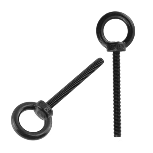 Image of Antrader Lifting Shoulder Eye Bolts,M5 x 50mm,Stainless Steel,Black,6 Sets | Machinery Shoulder Lifting Eye Bolt with Lock Nuts,Lock Washers,Flat Washers