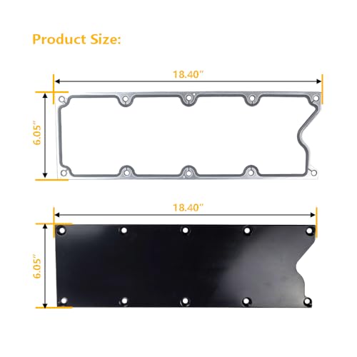 Image of LS Gen 3 Valley Pan Cover Plate Low Profile w /Gasket, Seal | Compatible with GM LS Gen III Engine LSX LS1 LM7 LR4 LQ4 LS6 L59 LQ9 LM4 L33, Chevy GMC Silverado | OE# 551629 12558178 MS19328 (Black)
