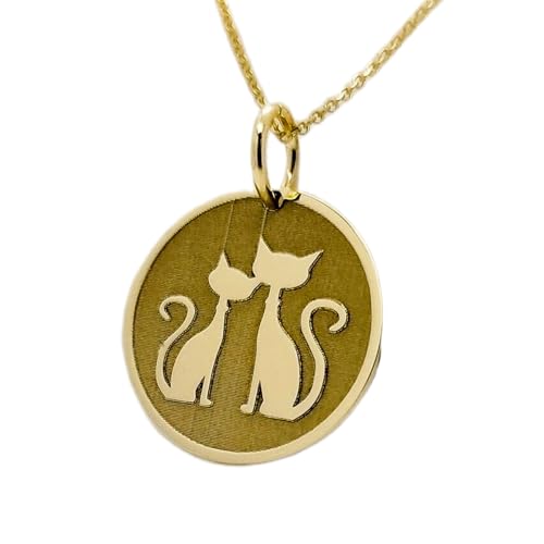 Collier en argent 925 LKBEADS avec pendentif disque de 25 mm et chaîne de 45 cm