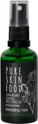 Bio Toning Moisturiser Everlasting Rose von PURE SKIN FOOD | Gesichtstoner für jugendlich-frische Haut | aktivierend & glättend | 100 % bio-zertifizierte Inhaltsstoffe & vegan | 50 ml Cover