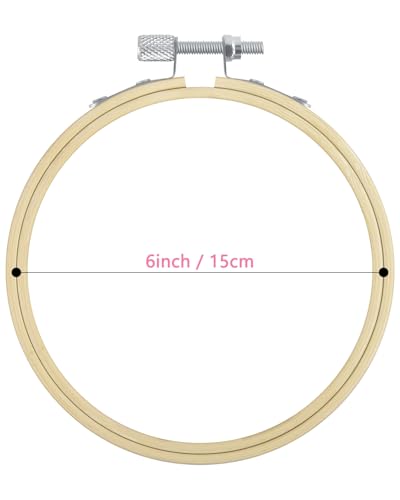 Image of TINDTOP 8 Pieces 6 inch Embroidery Hoops, Bamboo Frame Circle Cross Stitch Hoop Ring Embroidery Hoops Set for Embroidery and Cross Stitch | Embroidery Hoops Set for Embroidery and Cross Stitch, Circle Ring