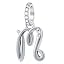Letter M with CZ Pendant Charm