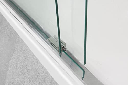 Yelna Glass Shower Doors 56-60 In. X 72 In.,Chrome Sliding Adjustable Semi Frameless Shower Doors, Certified Thick Clear Clear Tempered Glass, 304 Stainless Steel Hardware, Chrome #TOP4